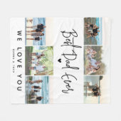 Couverture Polaire Meilleur Papa Script Photo Collage (Devant (Horizontal))