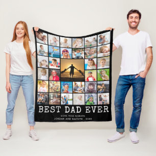 Couverture Polaire MEILLEUR PÈRE JAMAIS 33 Collage de photos Votre te