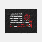 Couverture Polaire Meilleur Pompier Papa Jamais Flag Américain (Devant (Horizontal))