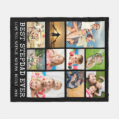 Couverture Polaire MEILLEUR STEPDAD JAMAIS 10 Photo Collage Votre cou (Devant (Horizontal))