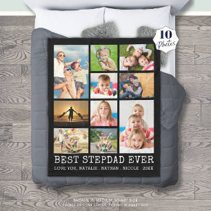 Couverture Polaire MEILLEUR STEPDAD JAMAIS 10 Photo Collage Votre cou