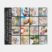 Couverture Polaire MEILLEUR STEPDAD JAMAIS 16 Photo Collage Votre cou (Devant (Horizontal))