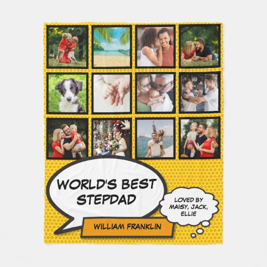 Couverture Polaire Meilleur Stepfather du monde Stepdad Photo Fun Mod (Devant)