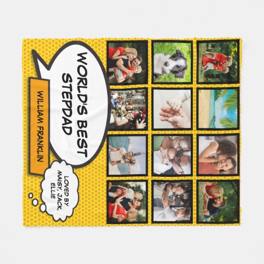 Couverture Polaire Meilleur Stepfather du monde Stepdad Photo Fun Mod (Devant (Horizontal))