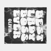 Couverture Polaire Meilleure dame Boss jamais rétro Black Tie Dye Per (Devant (Horizontal))