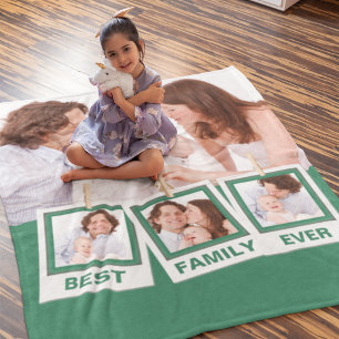 Couverture Polaire Meilleure famille jamais Collage photo personnalis
