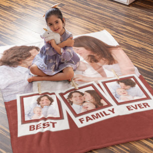Couverture Polaire Meilleure famille jamais Collage photo personnalis