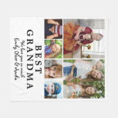 Couverture Polaire Meilleure Grand-mère 6 photo Collage de photos (Devant (Horizontal))