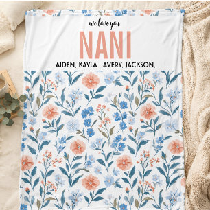 Couverture Polaire Meilleure grand-mère fleur jamais   Bonne fête des