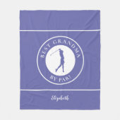 Couverture Polaire Meilleure Grand-Mère Golfeuse Monogramme Pro Bleu (Devant)