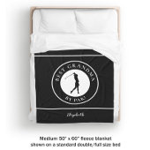 Couverture Polaire Meilleure grand-mère golfeuse noire Monogramme Pro