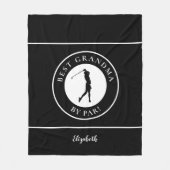 Couverture Polaire Meilleure grand-mère golfeuse noire Monogramme Pro (Devant)
