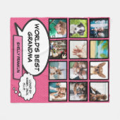 Couverture Polaire Meilleure grand-mère, grand-mère 12 Photo rose (Devant (Horizontal))