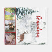 Couverture Polaire Meilleure grand-mère jamais Rustic Deer Winter Sce (Devant (Horizontal))