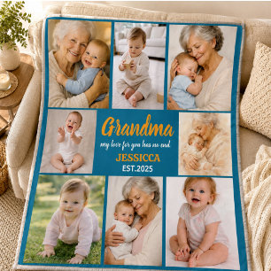 Couverture Polaire Meilleure Grand-mère Photo Personnalisée Grand-p