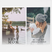 Couverture Polaire Meilleure maman 2 Photo personnalisée Collage mère (Devant (Horizontal))