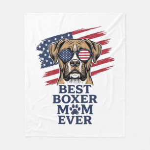 Couverture Polaire Meilleure Maman Boxer Patriote de Tous les Temps D