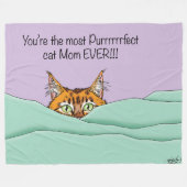 Couverture Polaire Meilleure Maman Chat Jamais ! Fête des mères (Devant (Horizontal))
