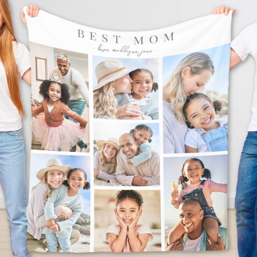 Couverture Polaire Meilleure Maman Collage de Photos