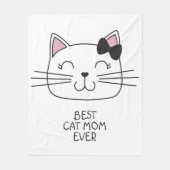 Couverture Polaire Meilleure maman de chat blanc jamais avec mignonne (Devant)