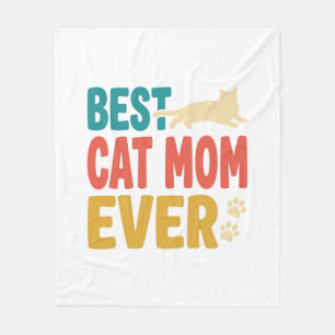 Couverture Polaire Meilleure Maman de Chat Vintage Design de Amateur
