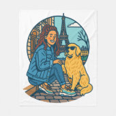 Couverture Polaire Meilleure maman de chien à Paris (Devant)