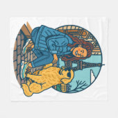 Couverture Polaire Meilleure maman de chien à Paris (Devant (Horizontal))