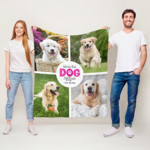 Couverture Polaire Meilleure maman de chien au monde personnalisé 4 p