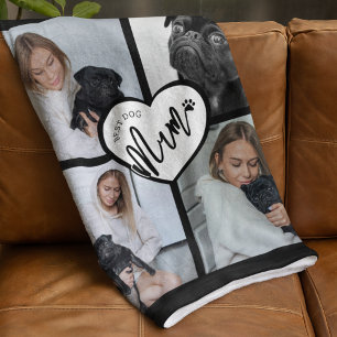 Couverture Polaire Meilleure maman de chien Collage photo