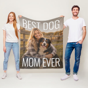 Couverture Polaire Meilleure Maman de Chien PhotoPop