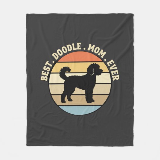 Couverture Polaire Meilleure maman Doodle Rétro Chien (Devant)