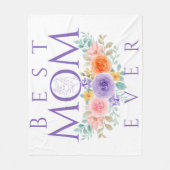 Couverture Polaire Meilleure Maman Fleurs, Citation de la Fête des Mè (Devant)