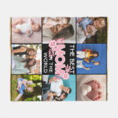 Couverture Polaire Meilleure maman jamais | Collage photo de la Fête (Devant (Horizontal))