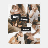 Couverture Polaire Meilleure Maman Jamais Famille Collage Fleece Blan (Devant)