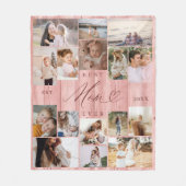 Couverture Polaire Meilleure Maman Jamais Famille Photo Collage Pink  (Devant)