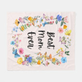 Couverture Polaire Meilleure Maman Jamais Joli Fleurs sauvages Boho F (Devant (Horizontal))