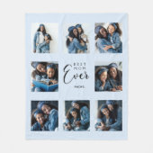 Couverture Polaire Meilleure maman jamais photo collage bleu clair mè (Devant)