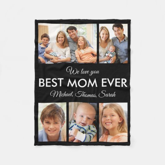 Couverture Polaire Meilleure maman Jamais Photo Collage Mères (Devant)