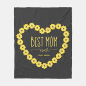 Couverture Polaire Meilleure maman jamais Sunflower Coeur Nom personn (Devant)