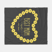 Couverture Polaire Meilleure maman jamais Sunflower Coeur Nom personn (Devant (Horizontal))