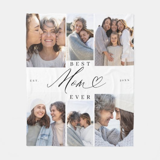 Couverture Polaire Meilleure Maman Jour Script Fête des mères Collage (Devant)