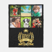 Couverture Polaire Meilleure maman maman du monde d'or photo noir (Devant)