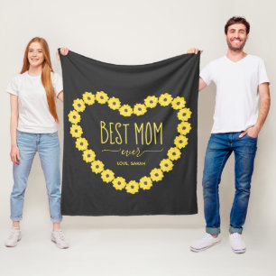 Couverture Polaire Meilleure Maman Soleil Coeur Nom Personnalisé