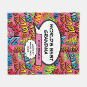 Couverture Polaire Meilleure Mamie Fun Rose du Monde (Devant (Horizontal))