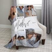 Couverture Polaire Meilleure mère Jour Script Fête des mères Collage 