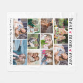 Couverture Polaire MEILLEURE MOM JAMAIS 10 Coeurs Collage Photo Perso (Devant (Horizontal))