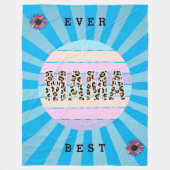 Couverture Polaire Meilleure Personnaliser Florale Bleue Maman (Devant)