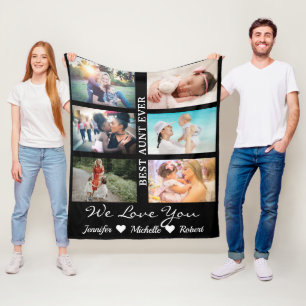 Couverture Polaire Meilleure tante Ever Custom 6 Photo collage nièce