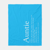 Couverture Polaire Meilleure Tante Tante Définition Sky Blue Fun (Devant)
