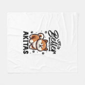 Couverture Polaire Meilleure vie avec Akita (Devant (Horizontal))